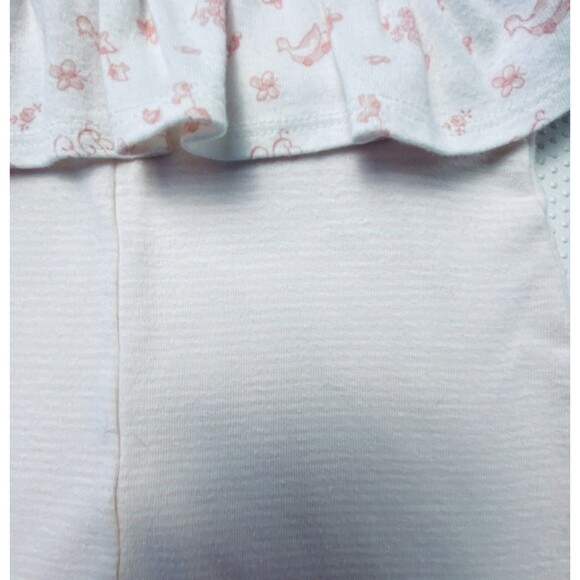 Vintage Petit Bateau Romper Duck Flowers Bodysuit Baby Girl 6 Months White Pink - Picture 11 of 13